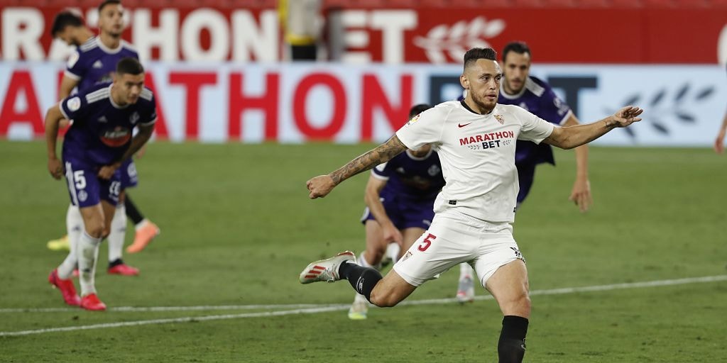 LaLiga: el gol de Lucas Ocampos en el minuto 83 ayuda al Sevilla a empatar ante el Valladolid